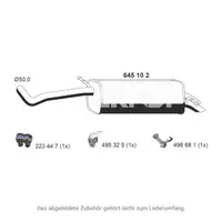 ERNST 645102 Endschalld&auml;mpfer f&uuml;r VW Polo 4 SEAT Ibiza 3 SKODA Fabia 1 1.9 SDI/TDI