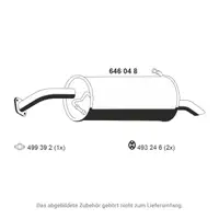 ERNST 646048 Endschalld&auml;mpfer Auspuff f&uuml;r HYUNDAI Getz (TB) 1.1 1.3i 1.4i 1.6 63-106 PS