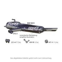 ERNST 642040 Endschalld&auml;mpfer Auspuff Endtopf f&uuml;r SEAT Altea / XL 1.6 102 PS 5P0253609
