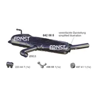 ERNST 642088 Endschalld&auml;mpfer Auspuff Endtopf f&uuml;r SEAT Leon 1P Altea 5P1 1.6 102 PS