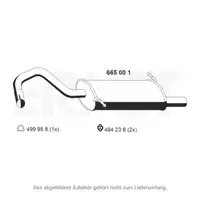 ERNST 665001 Endschalld&auml;mpfer Auspuff Endtopf f&uuml;r CHRYSLER PT Cruiser (PT_) 2.0 141 PS ECC