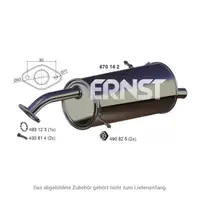ERNST 670142 Endschalld&auml;mpfer f&uuml;r MAZDA 2 (DE_, DH_) 1.3/1.5 MZR bis 12.2014 ZJ23-40-100