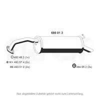 ERNST 686013 Endschalld&auml;mpfer Auspuff Endtopf f&uuml;r TOYOTA Yaris (P1) 1.0 1.3 65/68/87 PS