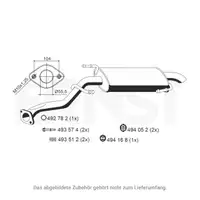 ERNST 687034 Endschalld&auml;mpfer Auspuff Endtopf f&uuml;r TOYOTA Corolla Verso 2.0 D-4D 177 PS