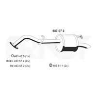 ERNST 687072 Endschalld&auml;mpfer Auspuff Endtopf f&uuml;r TOYOTA Yaris (_P9_) 1.0 VVT-i 69 PS