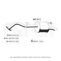 ERNST 687072 Endschalld&auml;mpfer Auspuff Endtopf f&uuml;r TOYOTA Yaris (_P9_) 1.0 VVT-i 69 PS