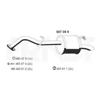 ERNST 687089 Endschalld&auml;mpfer Auspuff f&uuml;r TOYOTA Yaris (_P9_) 1.0 VVT-i 69 PS 17430-0Q020
