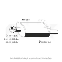 ERNST 680035 Endschalld&auml;mpfer Auspuff f&uuml;r HONDA CR-V 1 (RD) 2.0 16V 4WD 128/147 PS