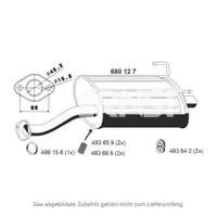ERNST 680127 Endschalld&auml;mpfer f&uuml;r HONDA Civic 6 Hachback 1.4i 75/90 PS 18030-S03-E40