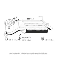 ERNST 680141 Endschalld&auml;mpfer Auspuff f&uuml;r HONDA Civic 7 Hatchback 1.4iS 1.6i 90/110 PS