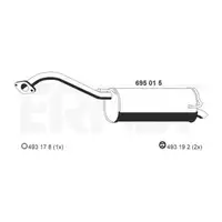 ERNST 695015 Endschalld&auml;mpfer f&uuml;r NISSAN Micra 3 (K12) bis 04.2005 Note (E11) bis 04.2009