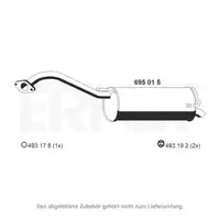 ERNST 695015 Endschalld&auml;mpfer f&uuml;r NISSAN Micra 3 (K12) bis 04.2005 Note (E11) bis 04.2009