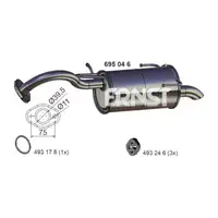 ERNST 695046 Endschalld&auml;mpfer f&uuml;r NISSAN Micra 2 (K11) 1.0i/1.3i/1.4i 16V bis 11.2002