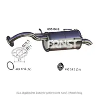 ERNST 695046 Endschalld&auml;mpfer f&uuml;r NISSAN Micra 2 (K11) 1.0i/1.3i/1.4i 16V bis 11.2002