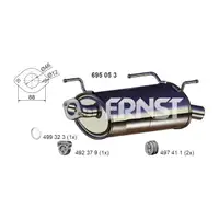 ERNST 695053 Endschalld&auml;mpfer Auspuff f&uuml;r NISSAN Almera Tino (V10) 1.8 2.0 114/116/136 PS