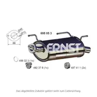 ERNST 695053 Endschalld&auml;mpfer Auspuff f&uuml;r NISSAN Almera Tino (V10) 1.8 2.0 114/116/136 PS