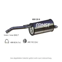 ERNST 695206 Endschalld&auml;mpfer Auspuff f&uuml;r NISSAN Note (E11) 1.6 110 PS bis 04.2009