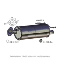 ERNST 690058 Endschalld&auml;mpfer f&uuml;r SUZUKI Swift 3 1.3 / DDiS 1.5 75/92/102 PS ab 04.2005