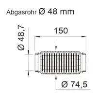 ERNST 464000 Interlock Flexrohr 48,7x150mm f&uuml;r CITROEN FORD HYUNDAI OPEL PEUGEOT