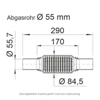 ERNST Rohrverbinder Flexrohr Auspuff f&uuml;r VW Caddy 3 Beetle 5C Touran 1T Golf 5 Touran 1T
