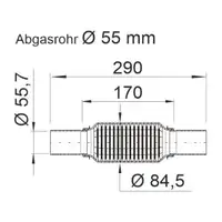 ERNST Rohrverbinder Flexrohr Auspuff f&uuml;r VW Caddy 3 Beetle 5C Touran 1T Golf 5 Touran 1T