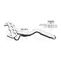 ERNST 341851 Abgaskr&uuml;mmer Hosenrohr + Anbausatz f&uuml;r FORD Focus 1 MK1 1.4/1.6 16V
