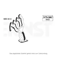 ERNST 650434 Abgaskr&uuml;mmer + Anbausatz f&uuml;r VOLVO 850 S70 V70 I 2.0 2.4 bis Motor-Nr. 585599
