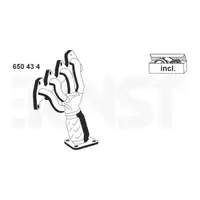 ERNST 650434 Abgaskr&uuml;mmer + Anbausatz f&uuml;r VOLVO 850 S70 V70 I 2.0 2.4 bis Motor-Nr. 585599