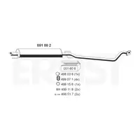 ERNST 051002 Mittelschalld&auml;mpfer f&uuml;r OPEL Astra G T98 1.6i bis Fgst. 5852111/24423017