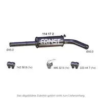 ERNST 114172 Mid-muffler for VW Polo 5, Audi A1 8X, SEAT Ibiza 4, Fabia 2 1.2 TSI