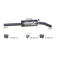 ERNST 114196 Mittelschalld&auml;mpfer f&uuml;r VW Polo 5 SEAT Ibiza 4 SKODA Fabia 2 1.4 1.6 LPG