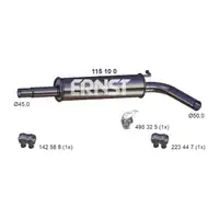 ERNST 115100 Mittelschalld&auml;mpfer f&uuml;r VW Polo 4 SEAT Ibiza 4 Fabia 2 1.6 16V 6Q0253209BA