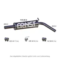 ERNST 115254 Mid-muffler for VW Polo 5, Audi A1 8X, SEAT Ibiza 4, Fabia 3 1.0 TSI