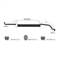 ERNST 112222 Mittelschalld&auml;mpfer Schalld&auml;mpfer Mitteltopf f&uuml;r VW Lupo 1.4 16V 75 PS