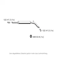 ERNST 121101 Mid-Muffler for VW Polo 3 6N1 6N2 1.0 1.3 1.4 1.6 45-75 hp