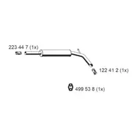 ERNST 131025 Mittelschalld&auml;mpfer Mitteltopf f&uuml;r VW Polo 6N2 1.4 16V 75 PS 6N0253209J