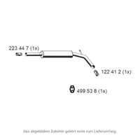 ERNST 131025 Mittelschalld&auml;mpfer Mitteltopf f&uuml;r VW Polo 6N2 1.4 16V 75 PS 6N0253209J