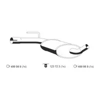 ERNST 133135 Mittelschalld&auml;mpfer Mitteltopf f&uuml;r VW Passat B3/B4 1.6 1.8 1.9D 357253409K