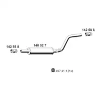ERNST 140027 Mittelschalld&auml;mpfer Mitteltopf f&uuml;r VW Caddy 3 1.4 75/80 PS 2K0253209