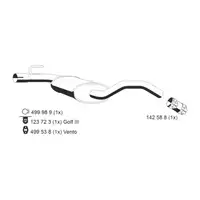 ERNST 142069 Mittelschalld&auml;mpfer Mitteltopf f&uuml;r VW Golf 3 Vento 1.9D 64/65 PS 1H0253409G