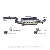 ERNST 155120 Center Muffler for VW Touran 1T 1.6 FSI 115 hp (up to 11/2006)