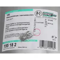 ERNST 155182 Mittelschalld&auml;mpfer f&uuml;r VW Touran 1T 1.4 TSI 2.0 FSI bis 09.2007 1T0253209AJ