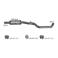 ERNST 155236 Mittelschalld&auml;mpfer f&uuml;r VW Golf 5 6 / Plus AUDI A3 8P 1.6 2.0 SDI 1K0253209CK