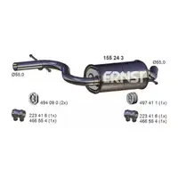 ERNST 155243 Mittelschalld&auml;mpfer f&uuml;r VW Golf 5 / Plus AUDI A3 8P Leon 1P 1.4 TSI 2.0 FSI