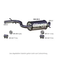ERNST 155250 Center Muffler for VW Golf 5 / Plus 1.4 TSI 122 hp 1K0253209CD