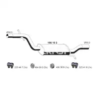 ERNST 156103 Mittelschalld&auml;mpfer f&uuml;r VW Golf 5 6 Variant Jetta 3 1.4 TSI 122PS 1K0253209CF