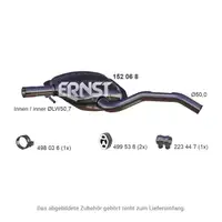 ERNST 152068 Mid-Muffler for VW Golf 3 Vento 1.6, 2.0 GTI, 1.9 D/SDI/TDI