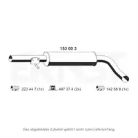 ERNST 153003 Mittelschalld&auml;mpfer f&uuml;r VW Golf 4 A3 8L1 Leon 1.4/1.6 16V 1.9 SDI JZW253209D