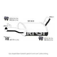 ERNST 161039 Mid-muffler for VW Tiguan (5N_) 1.4 TSI 4Motion 150/160 hp, model year 2008 and later