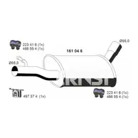 ERNST 161046 Mittelschalld&auml;mpfer f&uuml;r VW Tiguan 5N 1.4 TSI AUDI Q3 8U 2.0 TFSI quattro